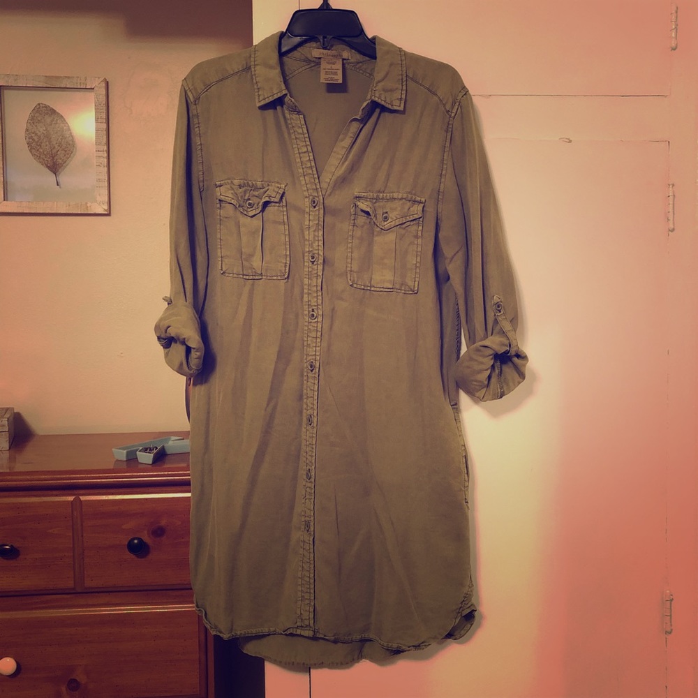 Philosophy Button Down Dress with Pockets